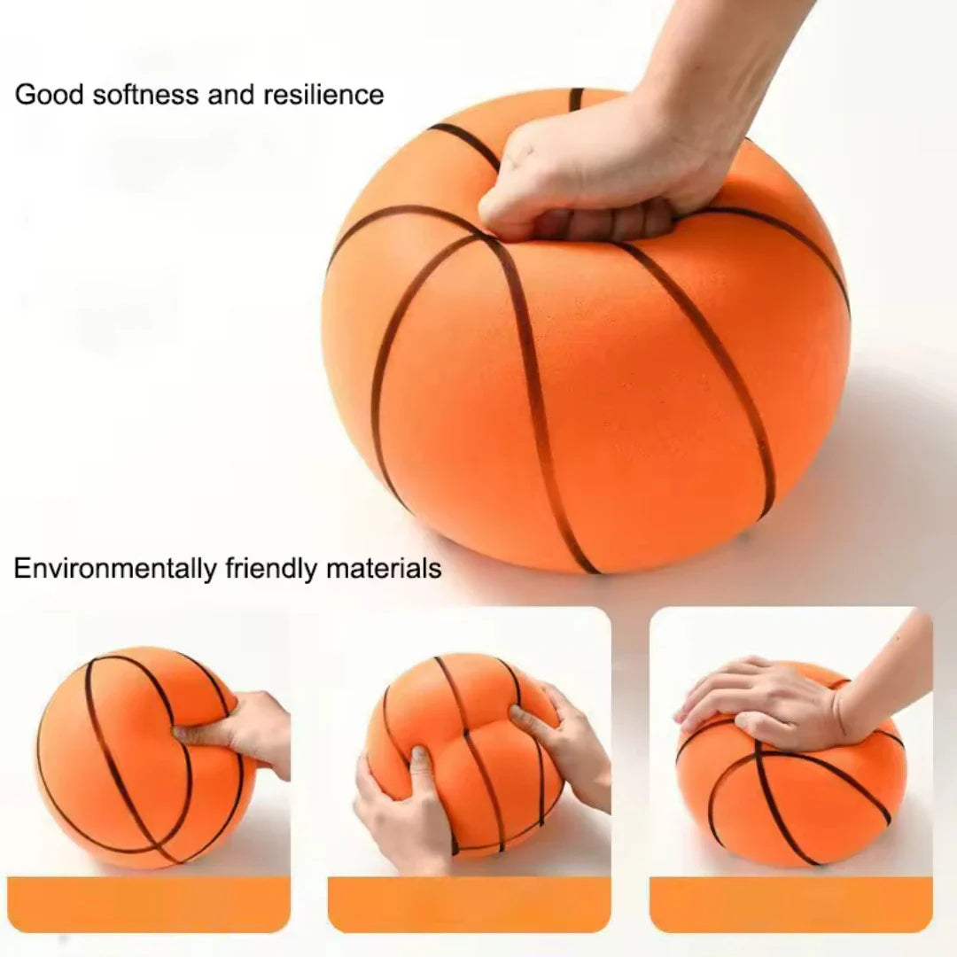 Silent Basketball — Quiet, High-Density Soft PU Foam Squeezable Ball — Indoor Mute Bouncing Sports Toy for Kids