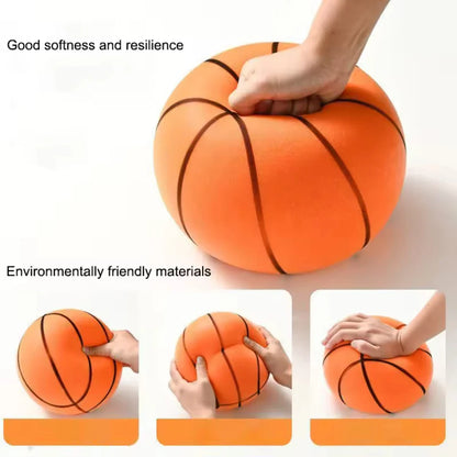 Silent Basketball — Quiet, High-Density Soft PU Foam Squeezable Ball — Indoor Mute Bouncing Sports Toy for Kids