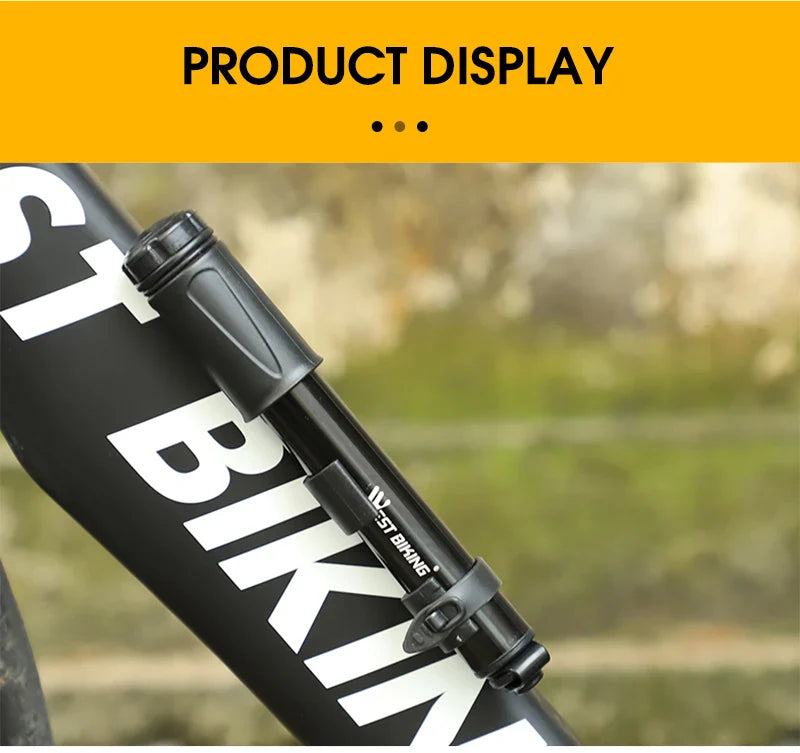 WEST BIKING 130PSI Mini Bike Pump – Portable Aluminum Alloy Hand Air Pump for MTB & Road Cycling, Drop-Proof & Ultralight