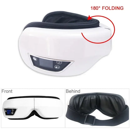 6D Rechargeable Eye Massager – Vibrating Hot Compress with Bluetooth Music for Relaxation, Sleep Improvement & Eye Care