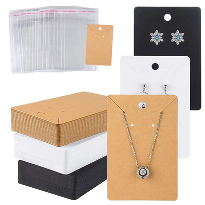 50pcs 6x9cm Blank Jewelry Display Cards – Necklace & Earring Holder Cards