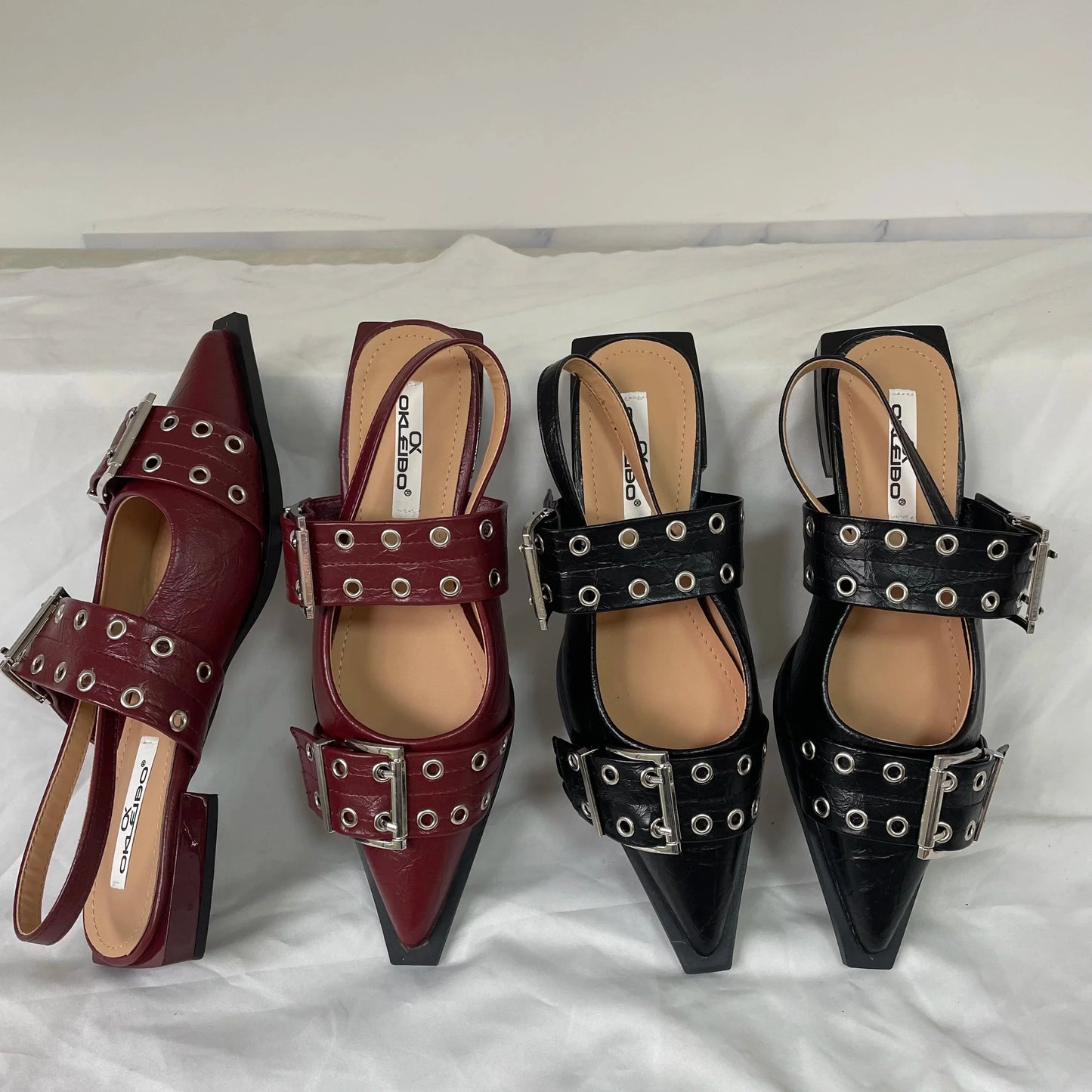 Women’s Pointed Toe Slingback Sandals – 2025 Spring Fashion Flats, Large Sizes