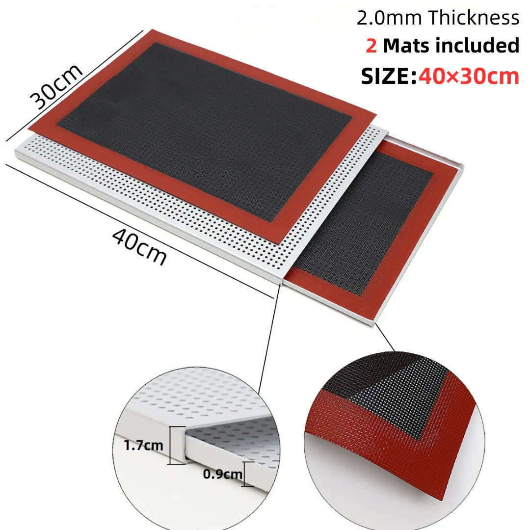 Puff Pastry Baking Tray – Rectangular Perforated Mille Feuille Pan for Oven & Bread