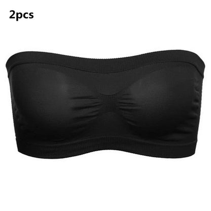 Women’s Sexy Strapless Crop Top Bra – Breathable Mesh Bandeau, Invisible No-Pad Summer Brassiere
