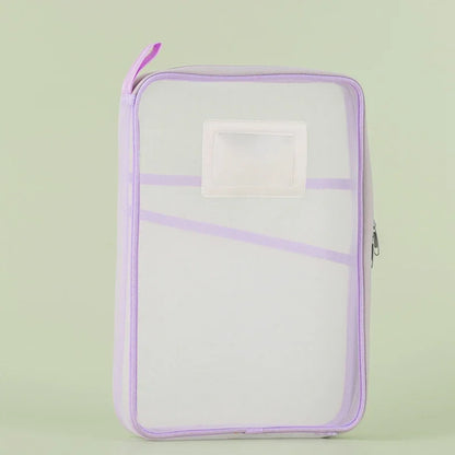A4 Double Layer Mesh Zipper Storage Bag – Large Capacity Stationery Organizer Folder for School and Office Supplies