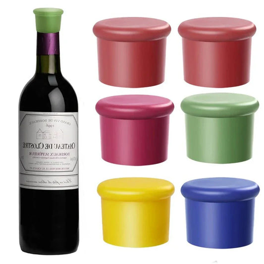1/5pcs Reusable Silicone Wine Stoppers - Durable Corks for Wine, Beer, Champagne, and Beverage Bottles - Bar Accessories
