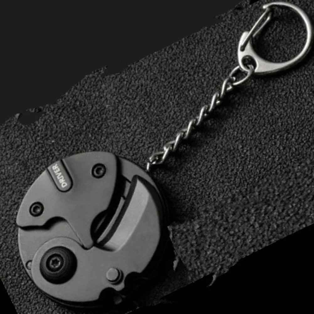 Multifunctional Hexagon Keychain Tool – Mini EDC Screwdriver, Folding Coin Knife & Pocket Gear for Outdoor Use
