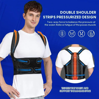 Adjustable Posture Corrector Back Brace – Orthopedic Spinal Support for Men & Women, Comfortable Upper Back Strap