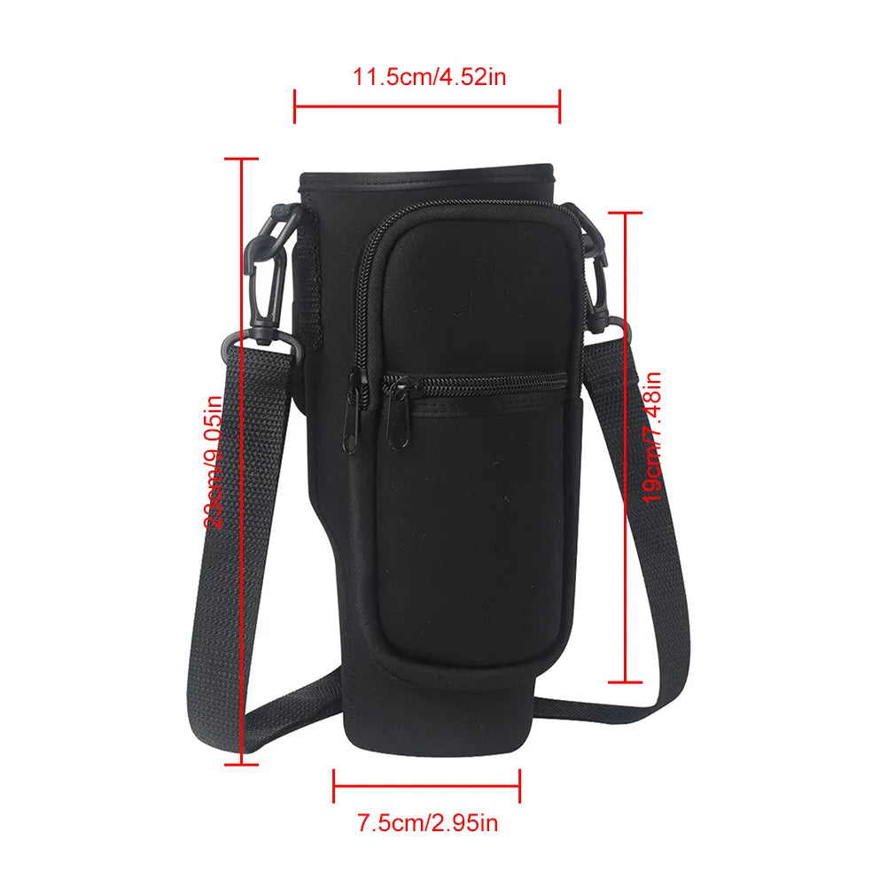 Portable Water Bottle Carrier Bag – Neoprene Holder with Phone Pocket for Stanley 40oz Tumbler with Handle