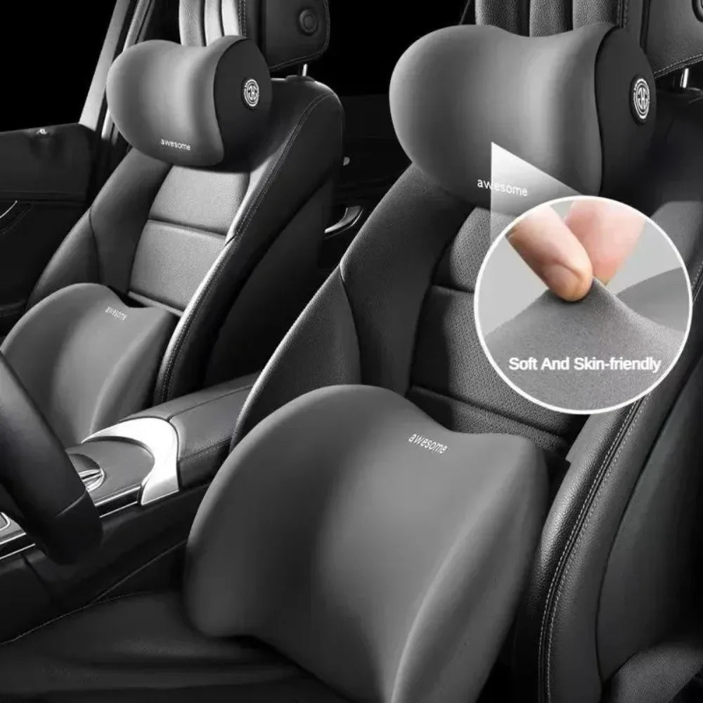 Universal Memory Foam Car Headrest Neck Pillow - Lumbar Support for Cervical Spine, Auto Neck Pillow for Office and Car Interior Comfort