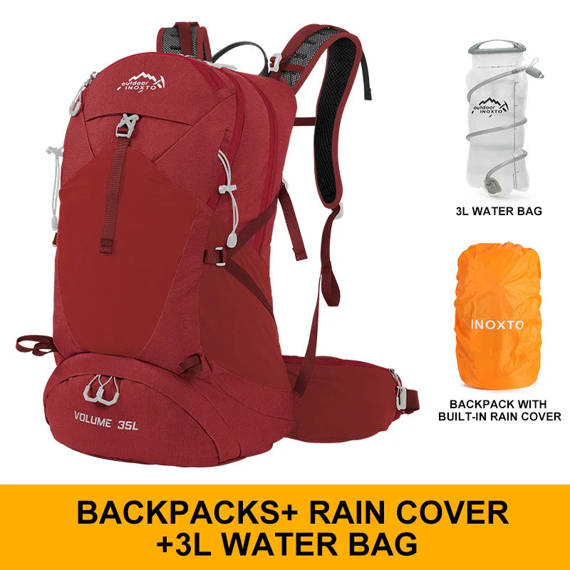 35L Mountaineering Backpack - Waterproof Outdoor Sports Bag for Men & Women, Camping & Hiking Rain Gear