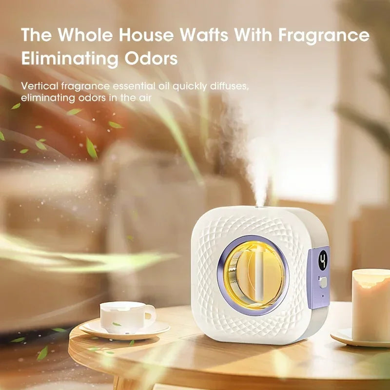 Smart Aroma Diffuser & Air Purifier - Digital Display, 4 Gears, USB Charging, Wall Mount or Tabletop for Living Room