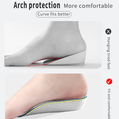 Height Increase Insoles for Men & Women – Arch Support Orthopedic Shoe Pads with Memory Foam & Heel Lift for Flat Feet