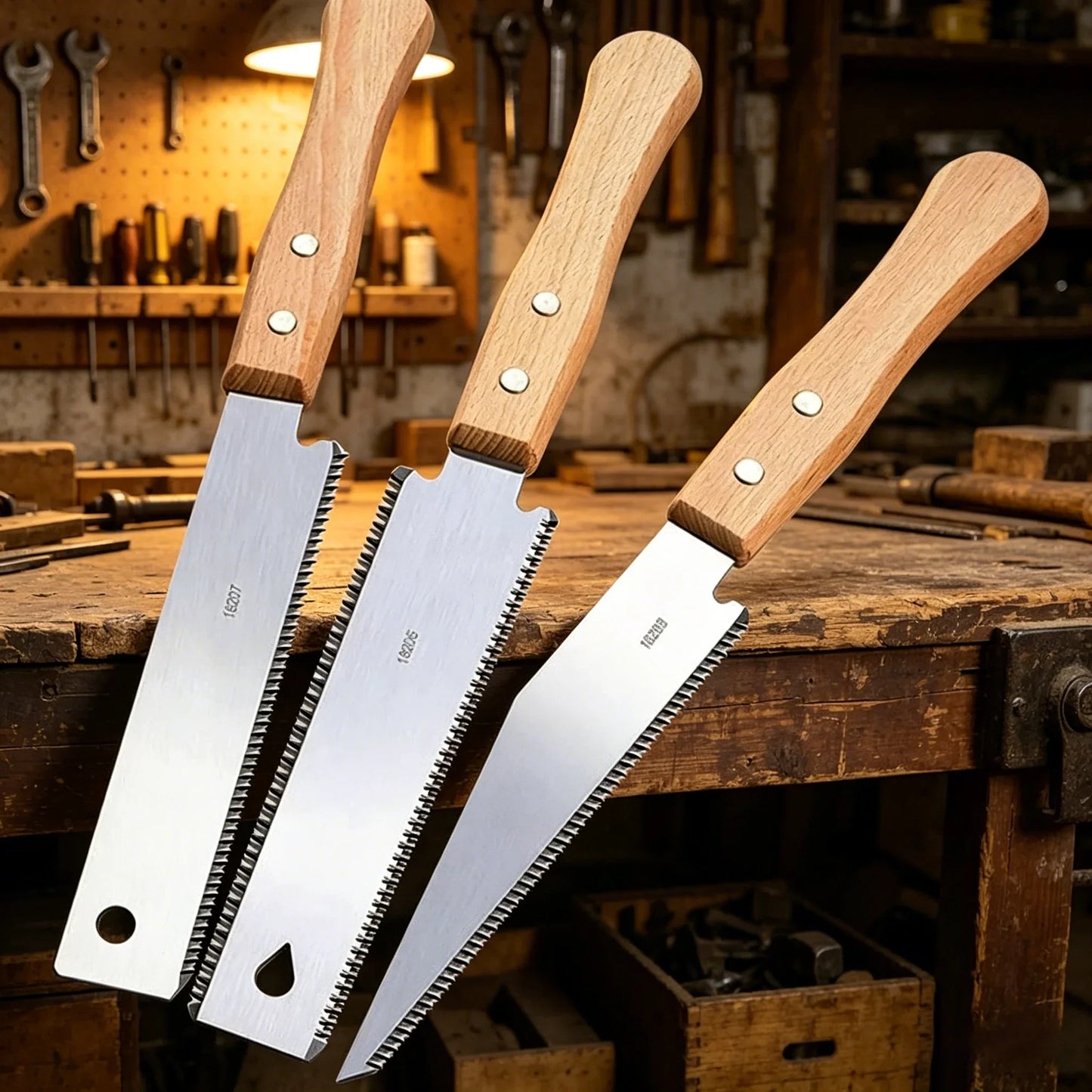 Hand Saw - SK5 Steel Fine-Tooth Woodworking Saw with Flexible Single/Double-Sided Blade