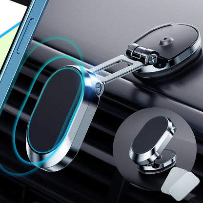 Magnetic Car Phone Holder - Foldable 360-Degree Rotatable Dashboard Stand for Navigation, Car Accessories