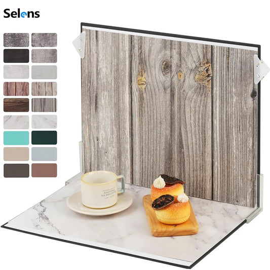 Selens Photography Backdrop Board Kit – 9 Double-Sided Background Papers for Photo Studio and Photography Props