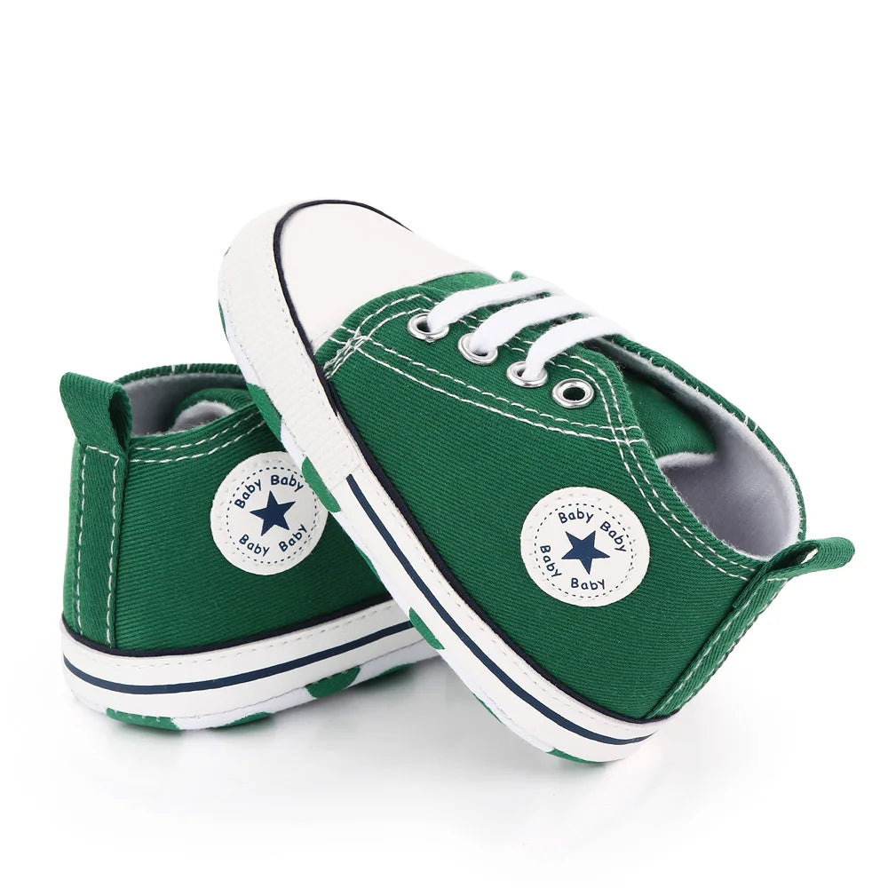 New Baby Shoes for Boys & Girls – Classic Canvas Casual Sneakers, Soft Sole Non-Slip Toddler Walkers D2486