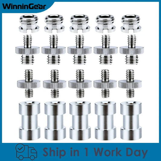 1/4" to 3/8" Female Screw Adapter – Metal Spigot Stud Male Converter for Flash, Light, Tripod & Photo Studio Accessories