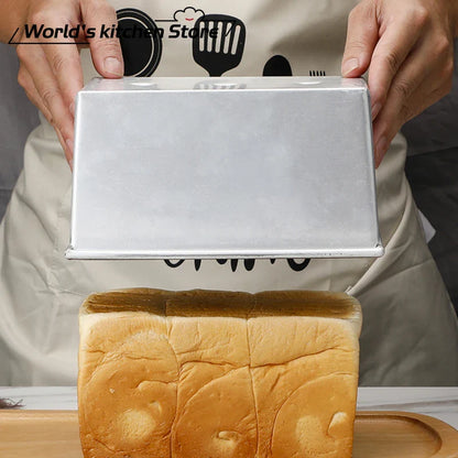Aluminum Alloy Non-Stick Toast and Bread Loaf Pan – Black Cake Mold with Lid, Available in 250g to 1000g Sizes
