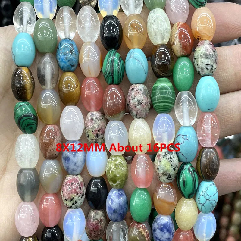 Natural Gemstone Beads - Agate Quartz Turquoise Faceted Rondelle Spacer Beads for DIY Jewelry Making & Bracelets