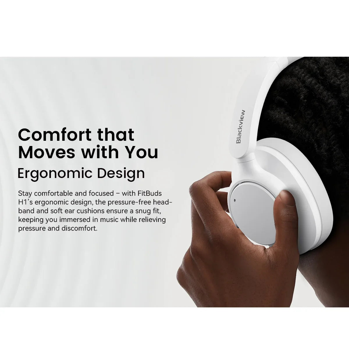 Blackview Fitbuds H1 Hybrid ANC Headphones – Bluetooth 5.4 Over-Ear Wireless Headset with Hi-Res Audio & Mic