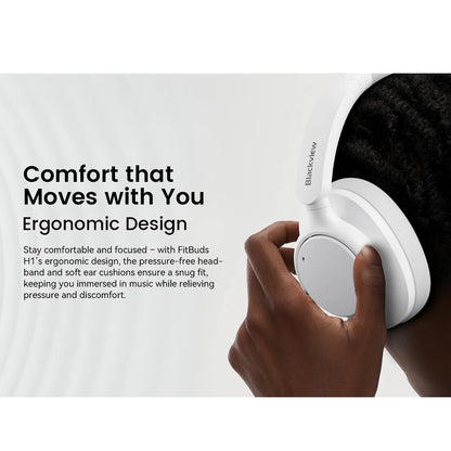 Blackview Fitbuds H1 Hybrid ANC Headphones – Bluetooth 5.4 Over-Ear Wireless Headset with Hi-Res Audio & Mic