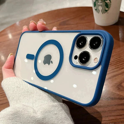 Acrylic Magnetic Clear iPhone Case – Hard Back Cover with MagSafe Wireless Charging, Pink, Fits iPhone 11-16 Pro Max & Plus