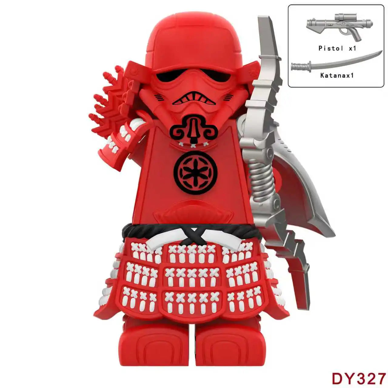 Storm Samurai Trooper Figure – White Soldier Articulated Action Toy with Pistol & Katana DY325 DY Minifigs