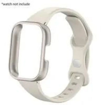 Slim Silicone Strap & Case - Soft Matte Protective Cover Bracelet for Redmi Watch 6/5/4 Active & 5 Lite