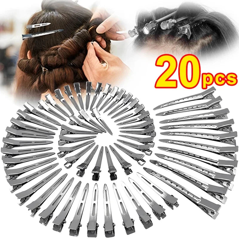 Women’s Metal Hair Care Clips – Steel Hairdressing Sectioning Clamps for Styling & Barber Use
