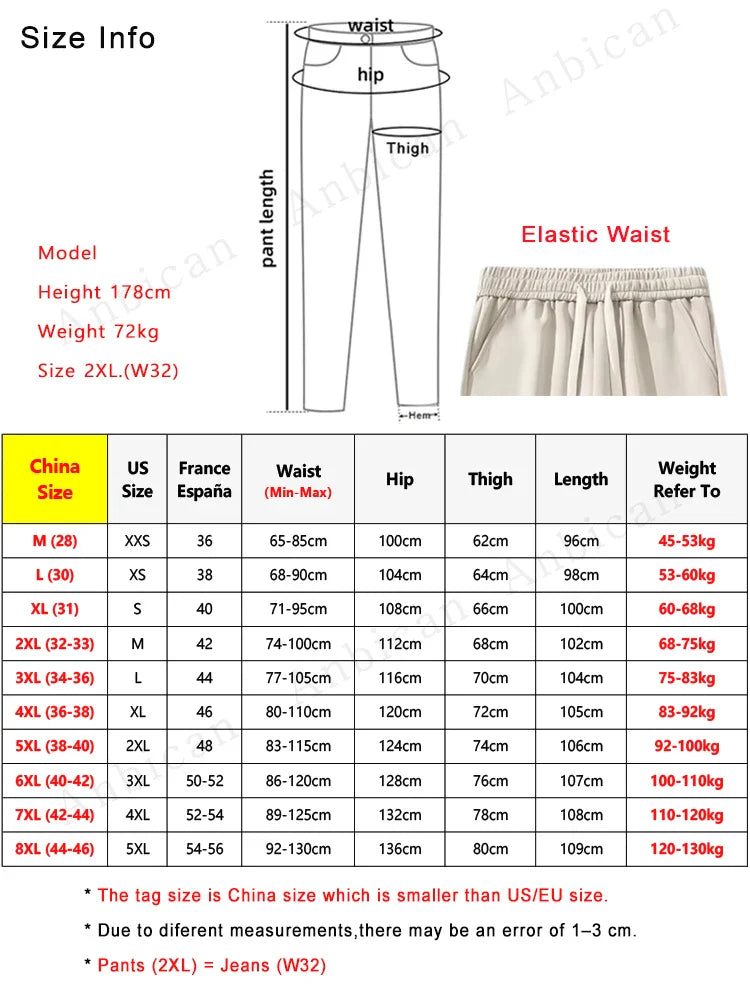 Men’s Wide Leg Cotton Sweatpants – Straight Fit Drawstring Casual Sports Track Pants, Big Size up to 8XL