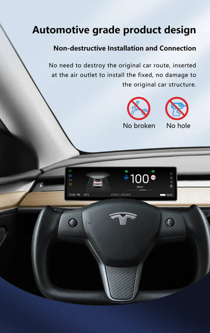 Carbar 8.8" Smart Dashboard Touch Screen – Wireless CarPlay & Android Auto for Tesla Model 3 & Y, Free Air Vent Camera