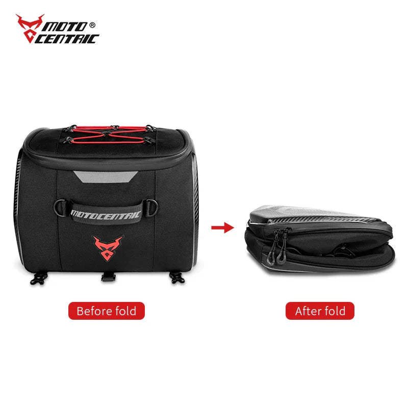 Motocentric Waterproof Motorcycle Helmet Bag - Multifunctional Rear Seat Backpack, High Capacity for Riders