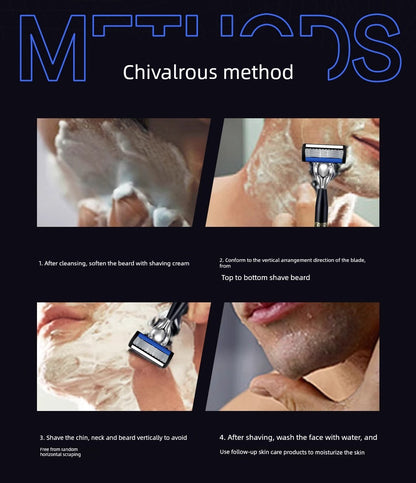 German Imported 7-Layer Manual Razor – Authentic Jiazhikou Shaver for Men, Trendy National Style