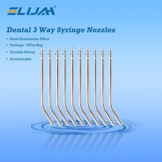 10pcs Stainless Steel Dental Air Triple Syringe – 3-Way Air Water Spray Nozzles for Teeth Whitening
