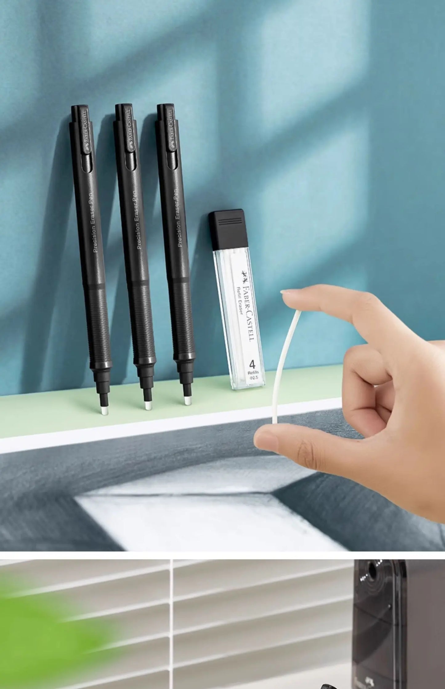 Faber-Castell Precision Tip Pen-Style Eraser – 2.5mm Refillable Retractable