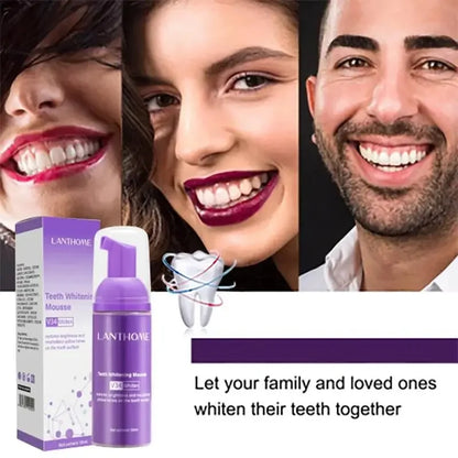50ML V34 Purple Whitening Toothpaste – Brighten Teeth, Remove Stains & Foam Cleaning for Oral Care