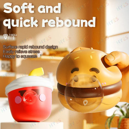 HYES Cartoon Food Pop Bubble Toy – Stress Relief Squeeze Toy for Kids & Adults