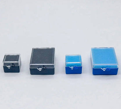 100PCS Dental Implant Storage Box – 1inch & 2inch Plastic Denture Box with Sponge, Blue, Black, White, for Dentistry & Laboratory