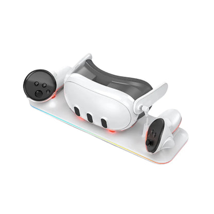Charging Dock for Meta Quest 3 – Magnetic Charging Station for VR Headset & Controllers, Includes 2 Rechargeable Batteries