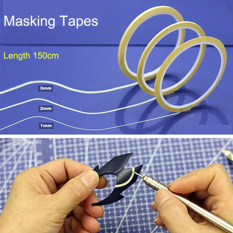Model Spray Curve Carving Masking Tape – Very Fine 1/2/3mm, 150cm for Precision Line Work