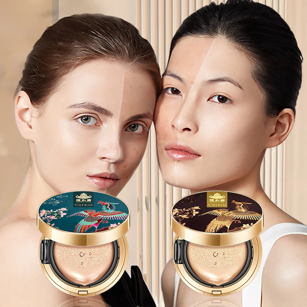 Catkin Phoenix Cushion Foundation – Full Coverage, Sheer Satin Finish, Light Beige with Refill Included