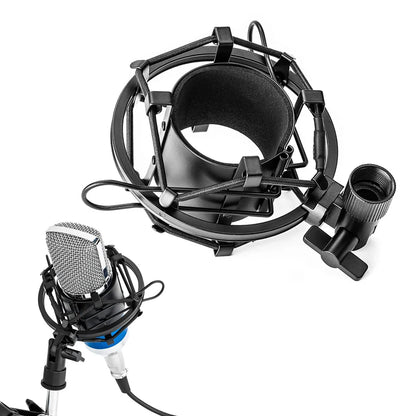Universal Microphone Shock Mount, Anti-Vibration Isolation Clip Holder for 43mm-47mm Condenser Mic