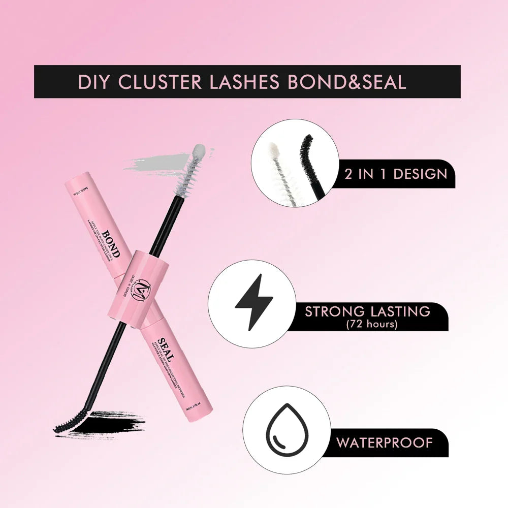 48H Eyelash Glue and Seal for Clusters – Strong Hold, Long-Lasting Lash Adhesive for Extensions