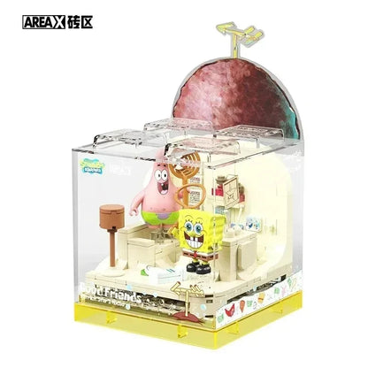 Spongebob Building Blocks Set — Patrick Star, Krusty Krab & Squidward Tentacles Desktop Model Toy for Kids & Gifts