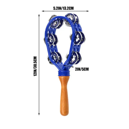 Double Row Metal Jingle Tambourine – Handheld Safe, Rustproof & Waterproof Percussion Instrument, Eco-Friendly