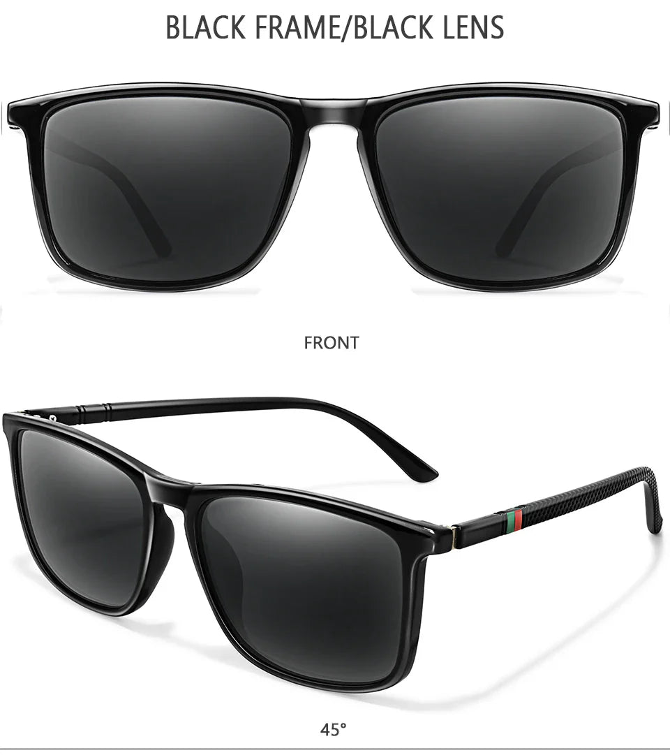 Luxury Square Vintage Polarized Sunglasses for Men & Women – UV400 Cycling, Driving, Fishing Eyewear