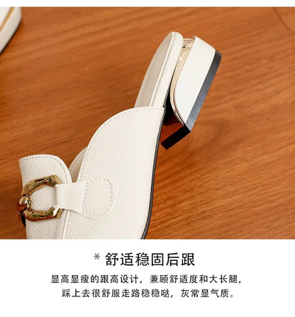 2024 Spring Summer Women’s Straw Mules – Bowknot Round Toe Fisherman Slippers