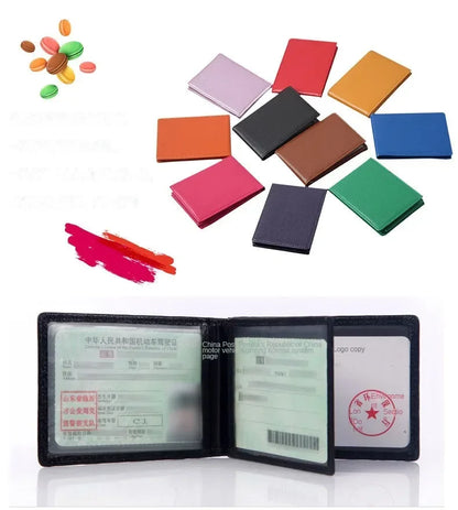 PU Leather Driver License Holder — Car Document Wallet for ID, Pass, Certificate, and Card Storage