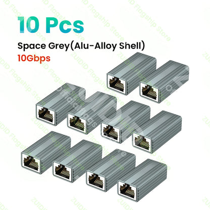 1/2/5/10Pcs 10Gbps RJ45 Coupler – Female to Female Gigabit Network Extender for Cat8/Cat7/Cat6 Ethernet Cable Adapter